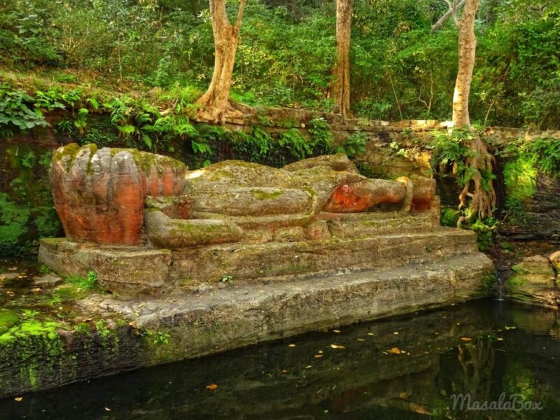 Reclining Lord Vishnu In Bandhavgarh Forest Of India